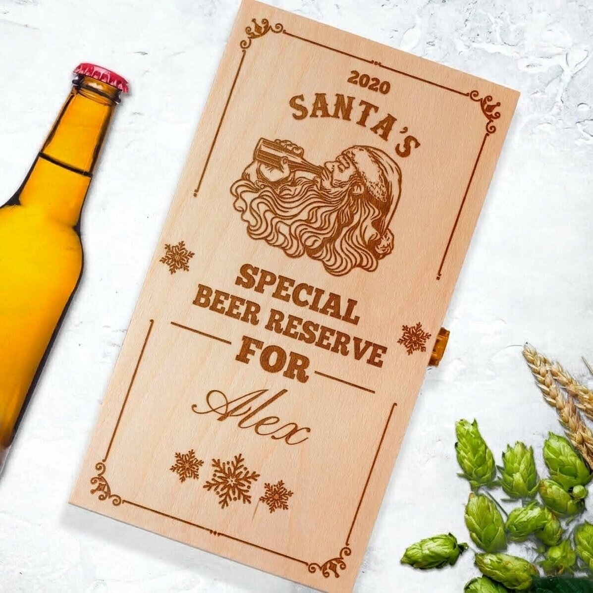 Scatola personalizzata per tre bottiglie di birra - Babbo Natale