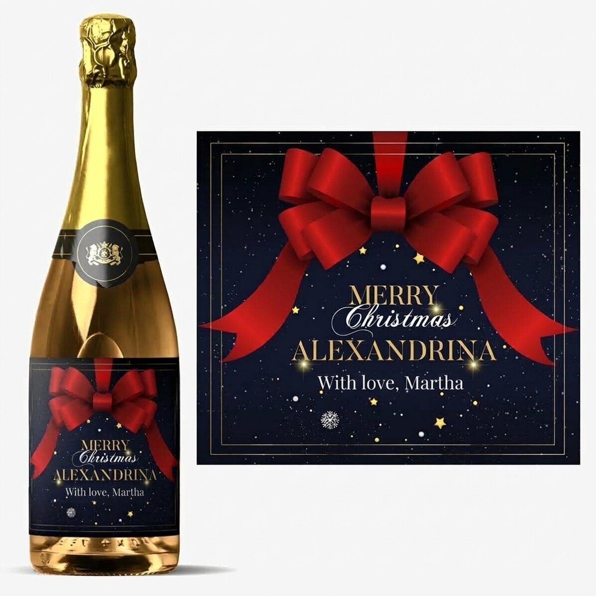 Spumante personalizzato con scritta - Glamorous Christmas