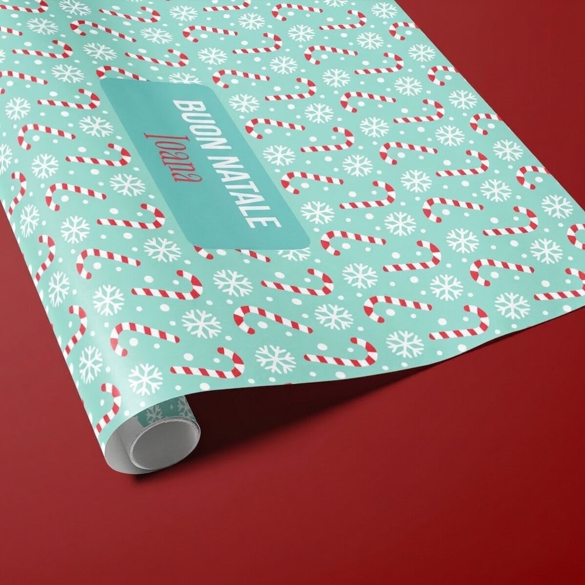Carta da regalo personalizzata con testo incorniciato - Candycane