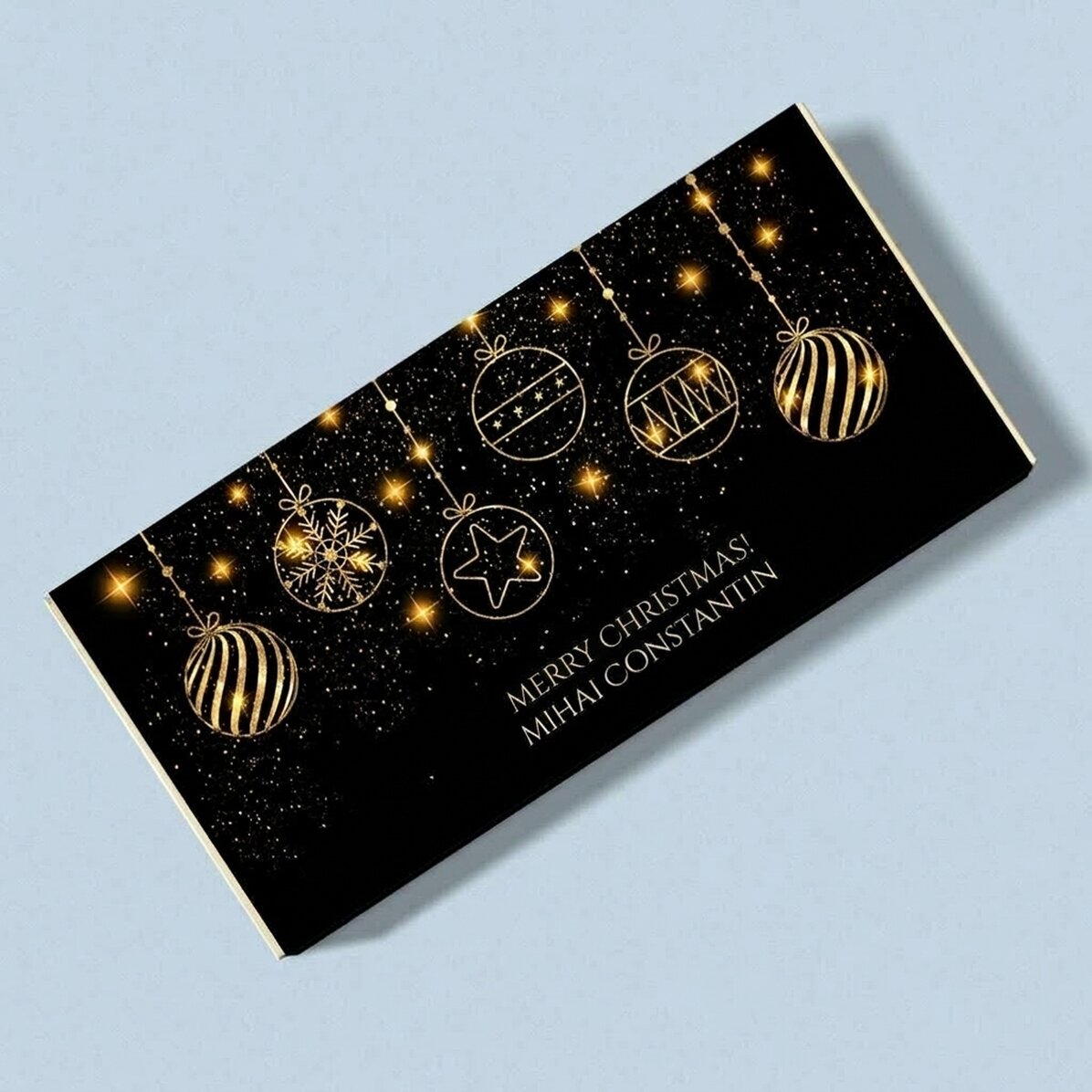 Cioccolato personalizzato con nome e messaggio - Gold Christmas