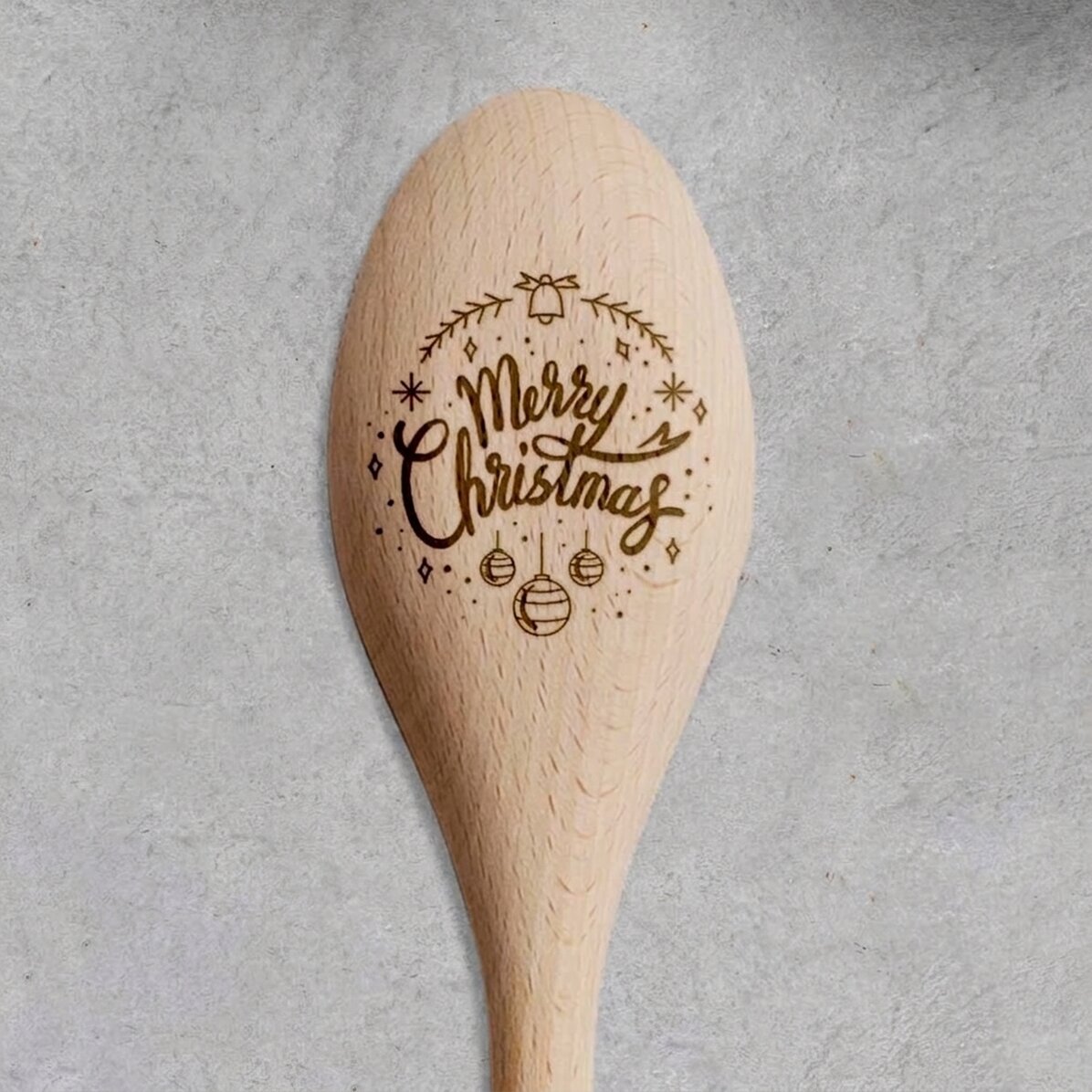 Personalised wooden spoon - Winter Holidays