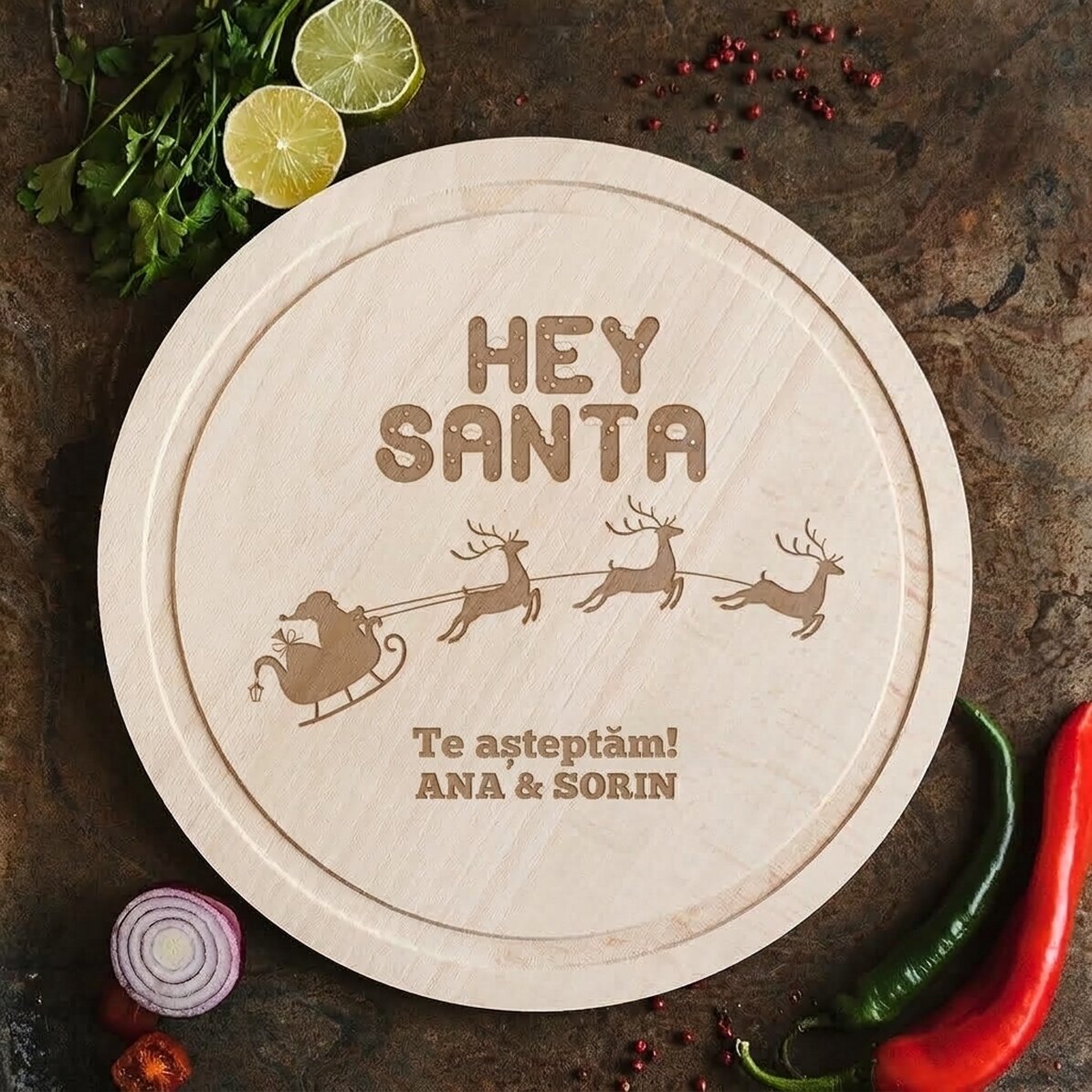 Tritatutto rotondo personalizzato - Hey Santa