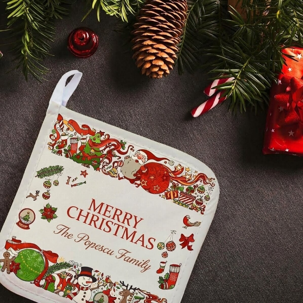 Supporto per pentola calda personalizzato con scritta - Traditional Christmas