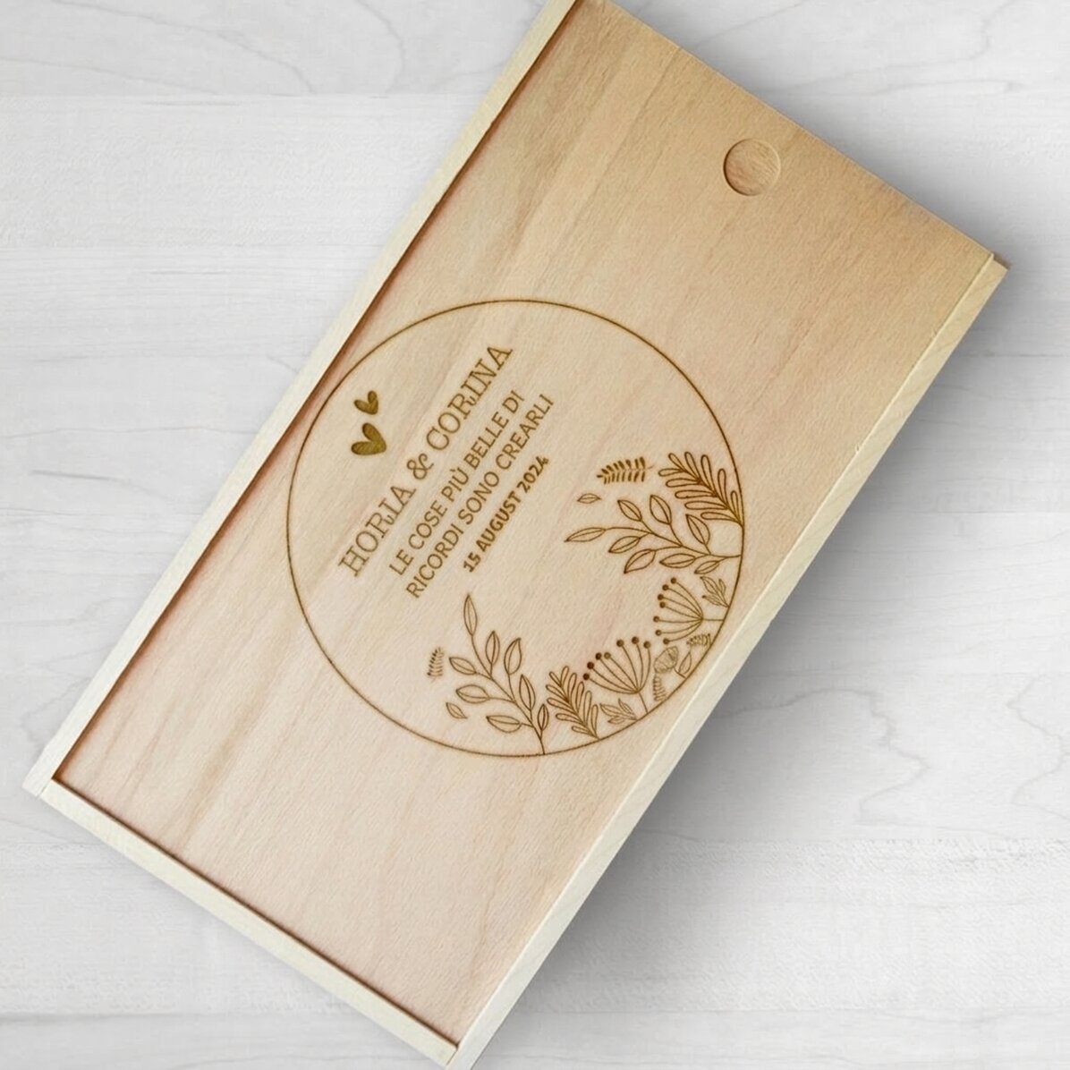 Scatola regalo personalizzata in legno - Golden memories