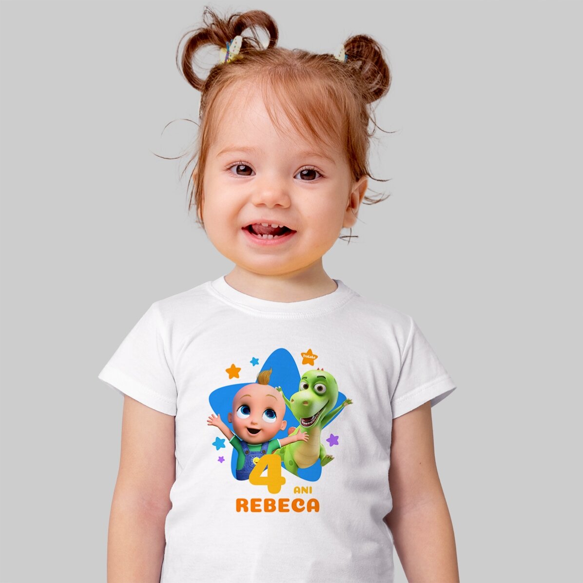 Maglietta in cotone per bambini personalizzata con il nome - Compleanno con TraLaLa