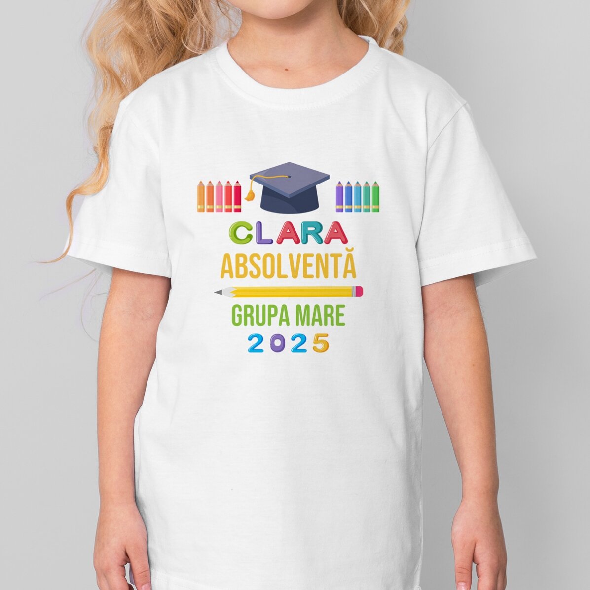 Maglietta in cotone per bambini personalizzata con la scritta "Absolvent"