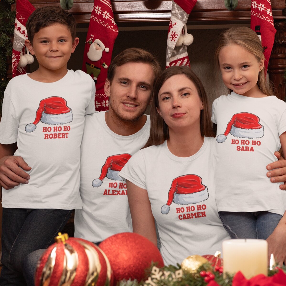 Maglietta in cotone per bambini personalizzata con scritta - Natale