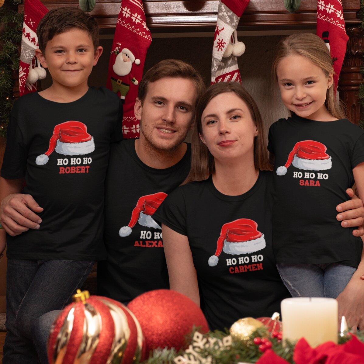 Maglietta in cotone per bambini personalizzata con scritta - Natale