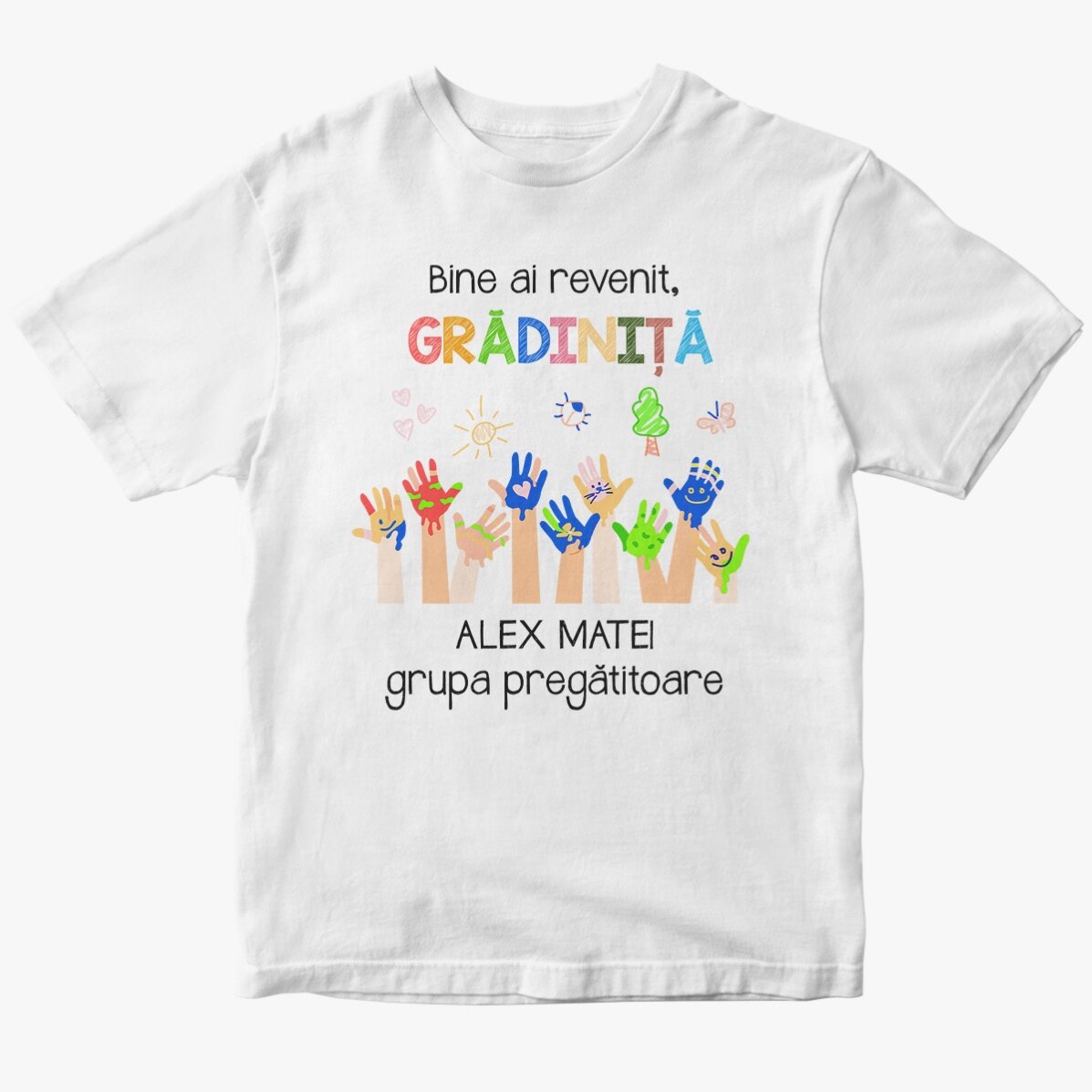 Maglietta in cotone per bambini personalizzata con scritta - Scuola materna