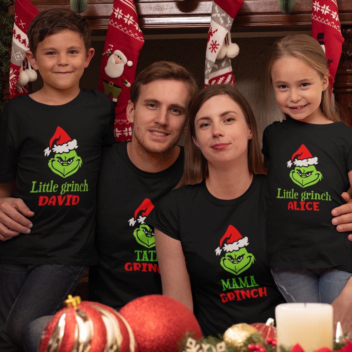 Maglietta in cotone per bambini personalizzata con scritta - Grinch