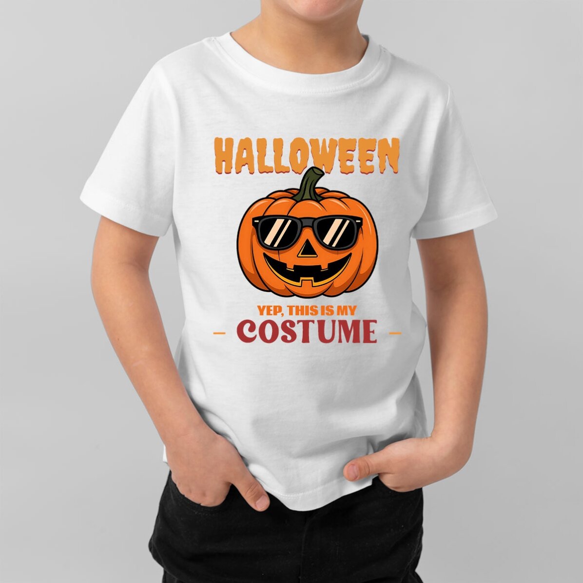Maglietta in cotone per bambini personalizzata con una scritta - This is my costume