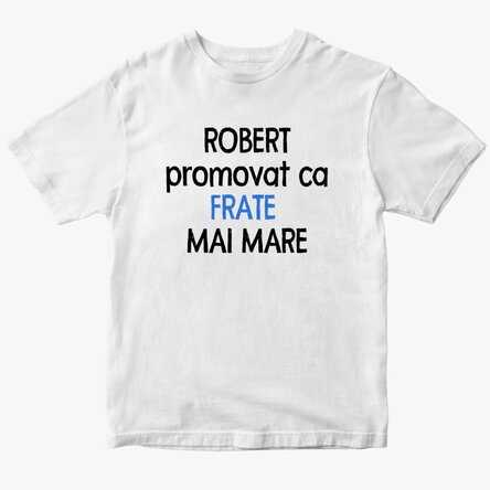 Maglietta in cotone per bambini personalizzata con una scritta