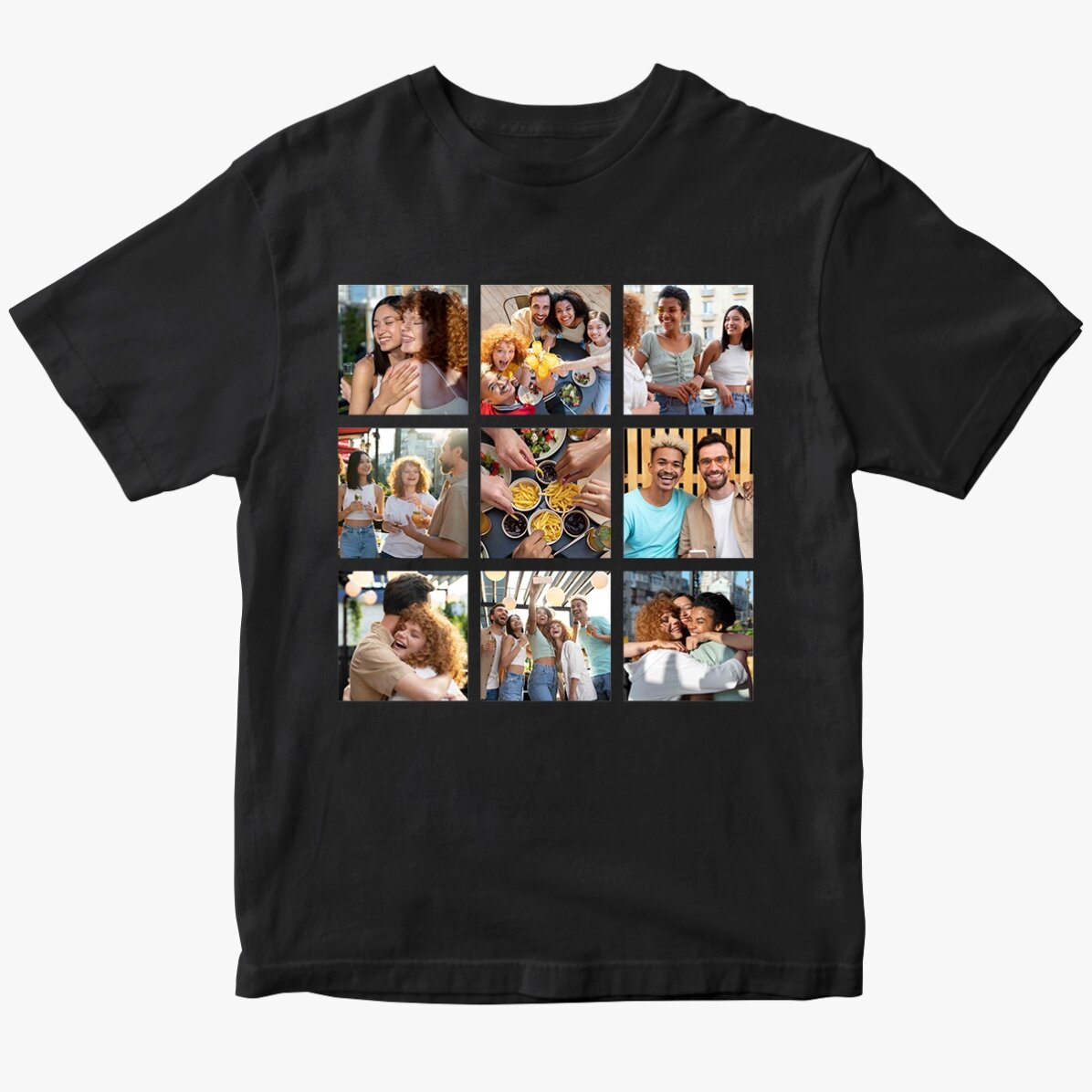 Maglietta in cotone personalizzata con 9 foto