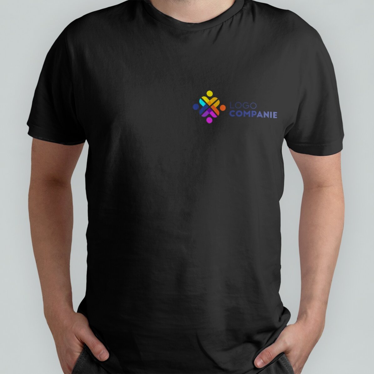Maglietta in cotone personalizzata con logo sul lato sinistro