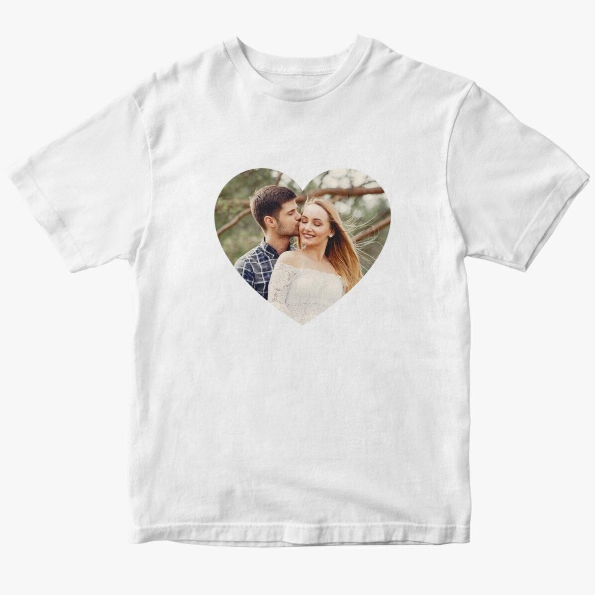 Maglietta in cotone personalizzata con una foto - Cuore