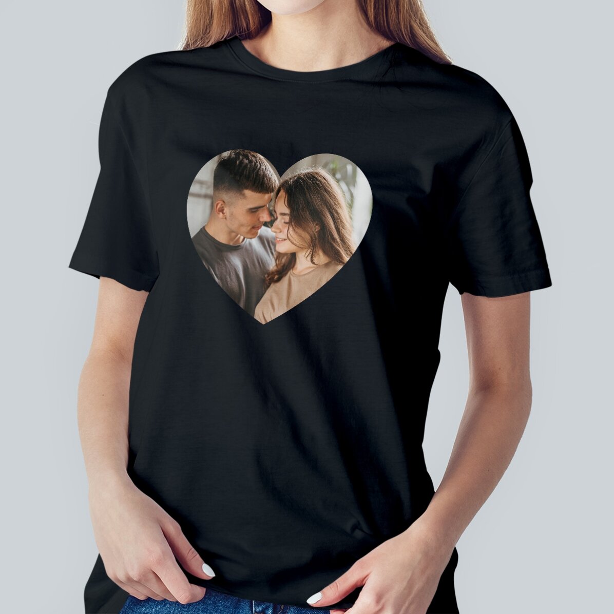 Maglietta in cotone personalizzata con una foto - Cuore