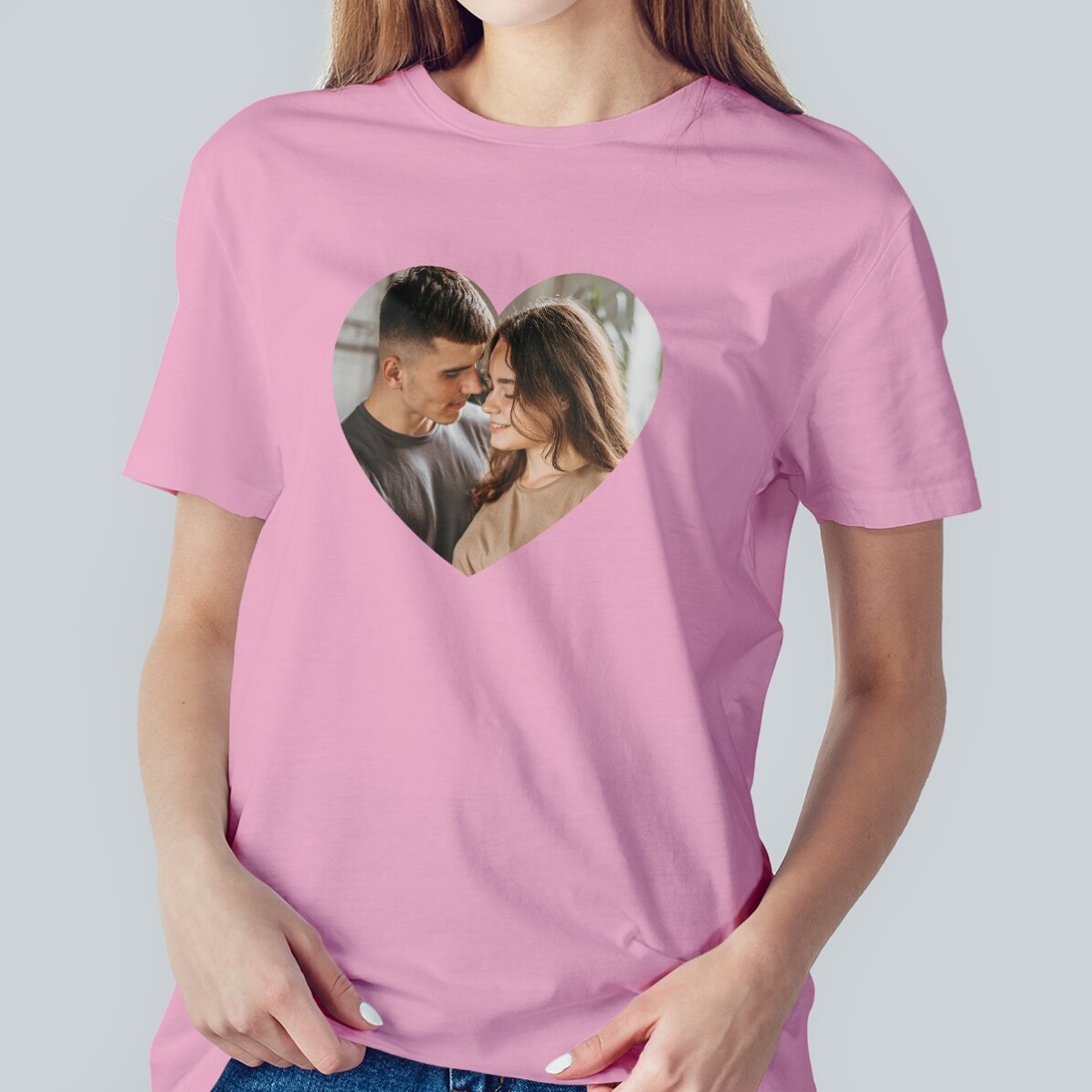 Maglietta in cotone personalizzata con una foto - Cuore