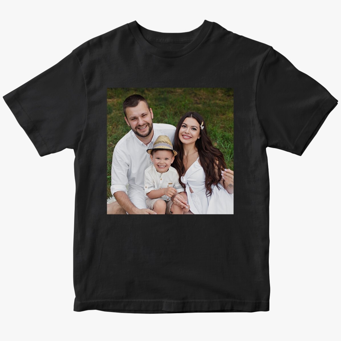 Maglietta in cotone personalizzata con una foto quadrata