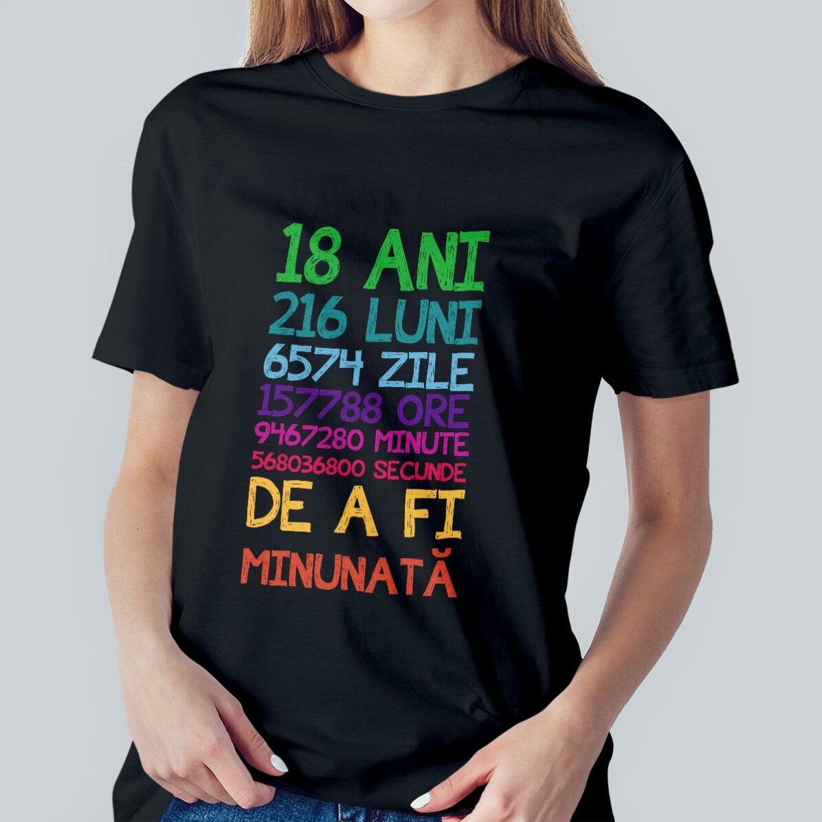 Maglietta in cotone personalizzata con scritta - 18 anni