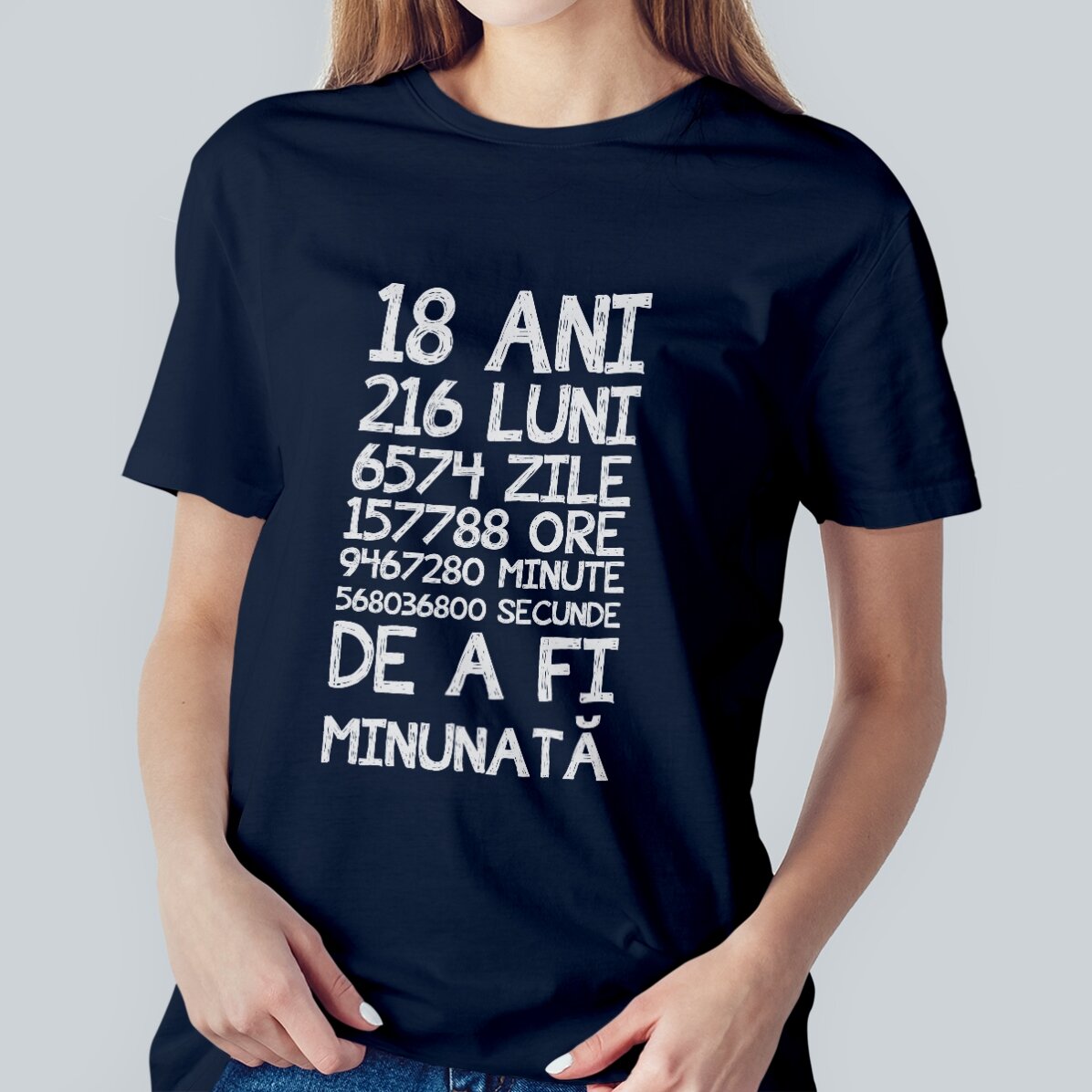 Maglietta in cotone personalizzata con scritta - 18 anni