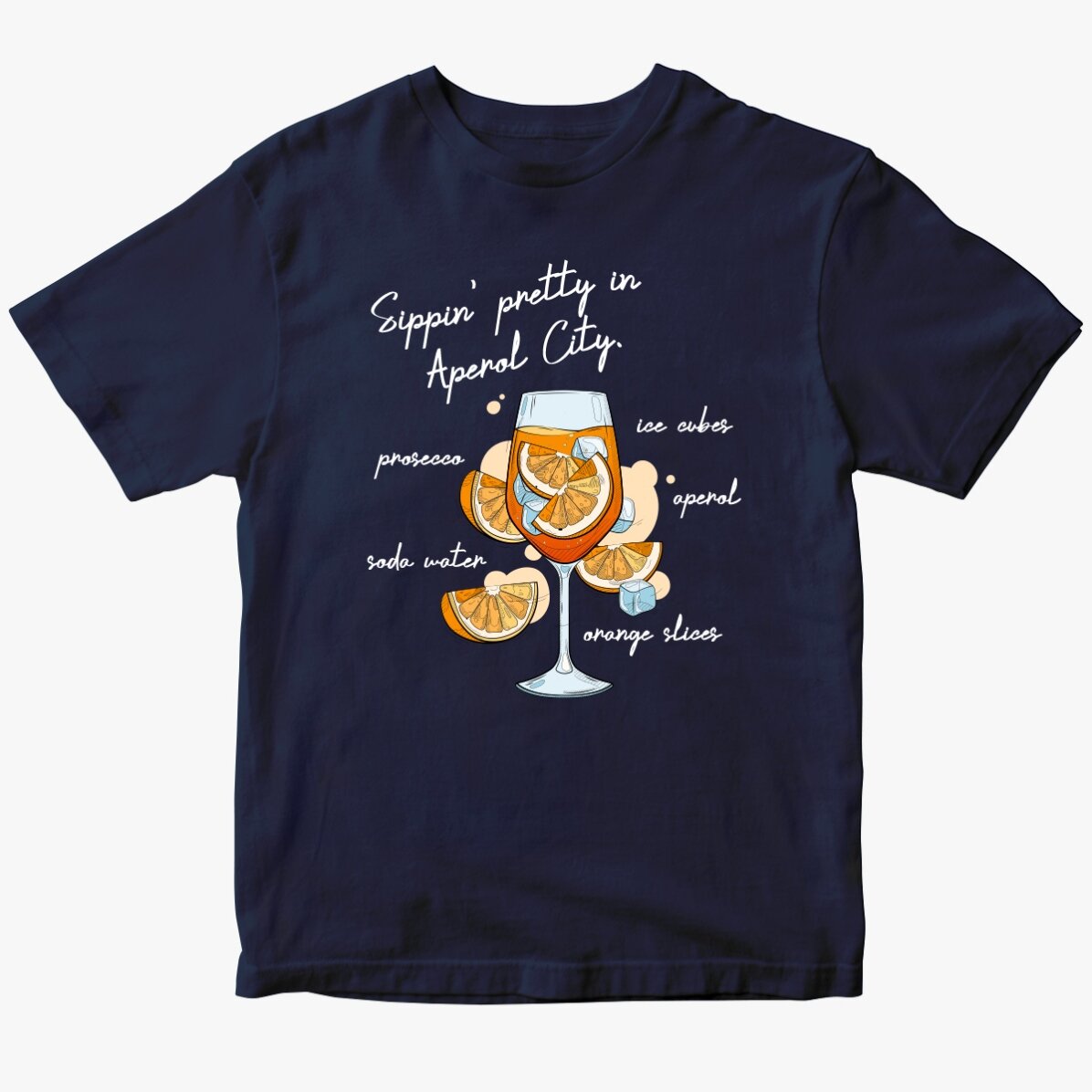 Maglietta in cotone personalizzata con scritta - Aperol
