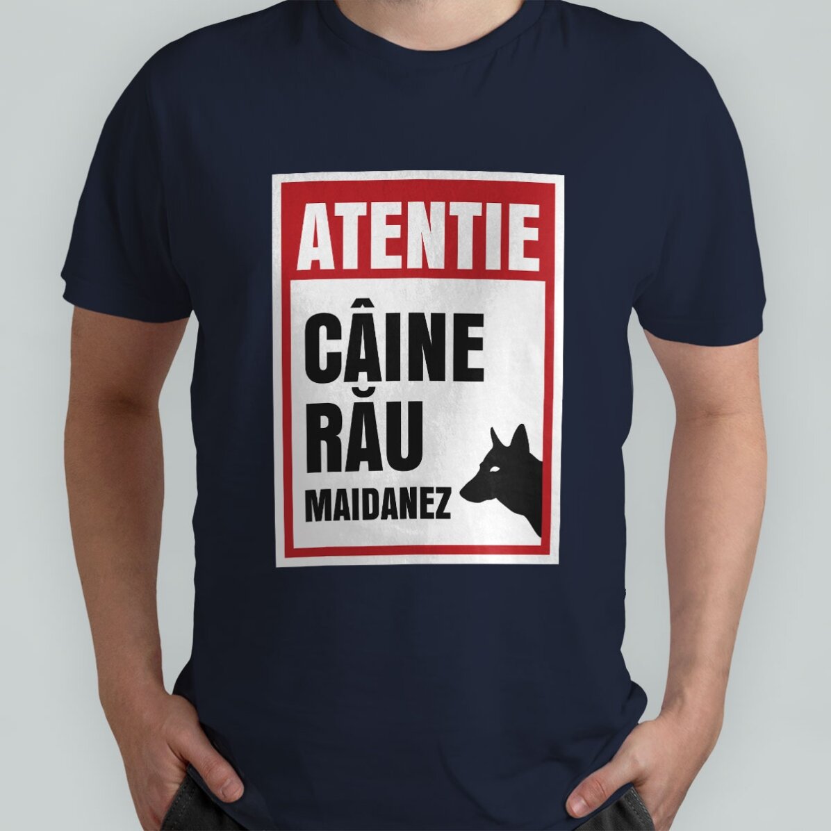 Maglietta in cotone personalizzata con scritta - Attenzione, cane cattivo!
