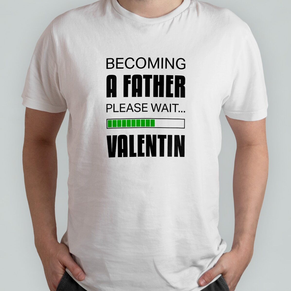 Maglietta in cotone personalizzata con scritta - Becoming a father