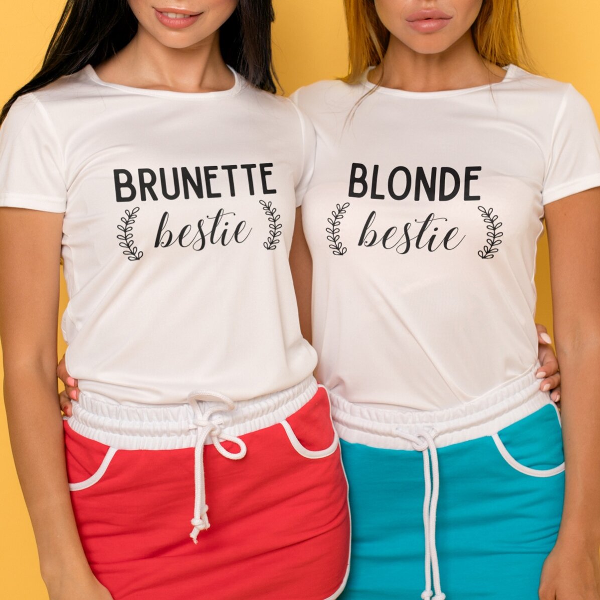 Maglietta in cotone personalizzata con scritta - Besties