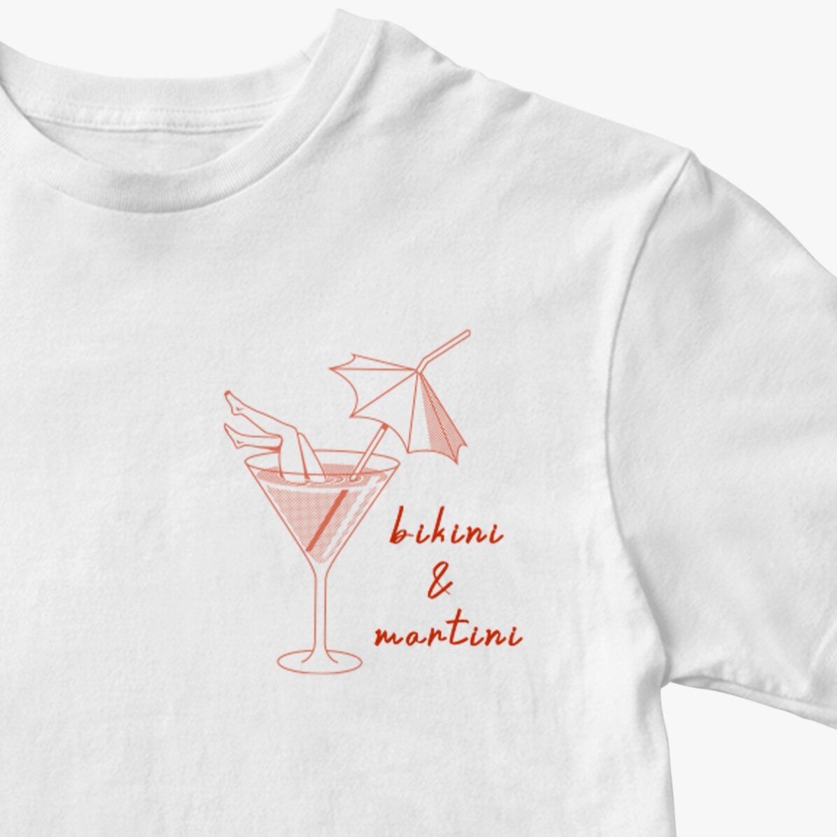 Maglietta in cotone personalizzata con scritta - Bikini & Martini
