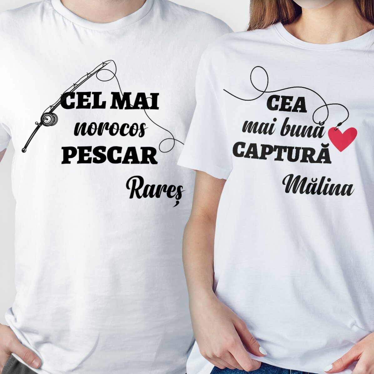 Maglietta in cotone personalizzata con scritta - La cattura del pescatore