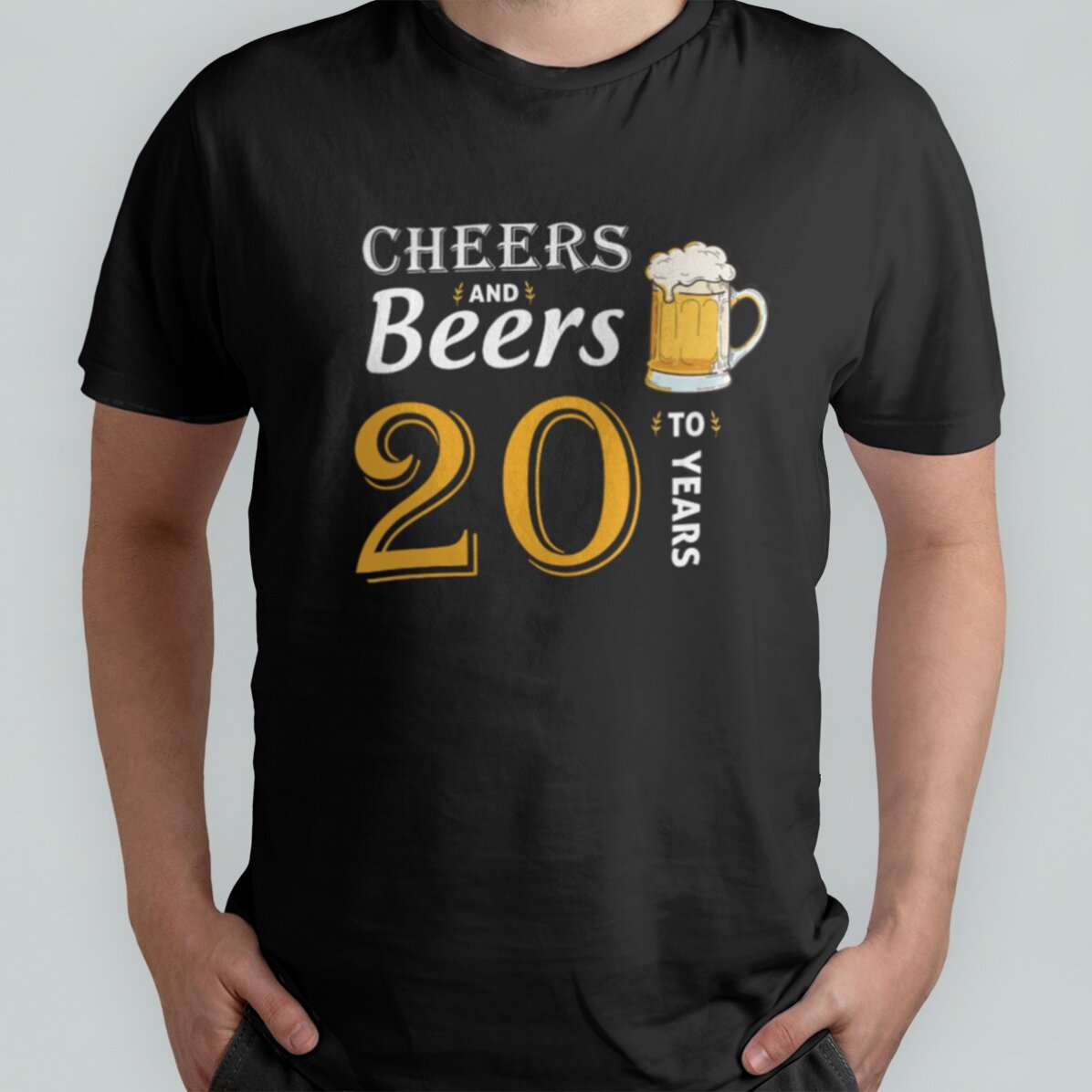 Maglietta in cotone personalizzata con scritta - Cheers and Beers