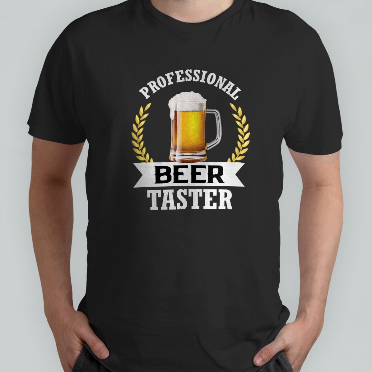 Maglietta in cotone personalizzata con scritta - Assaggiatore di birra
