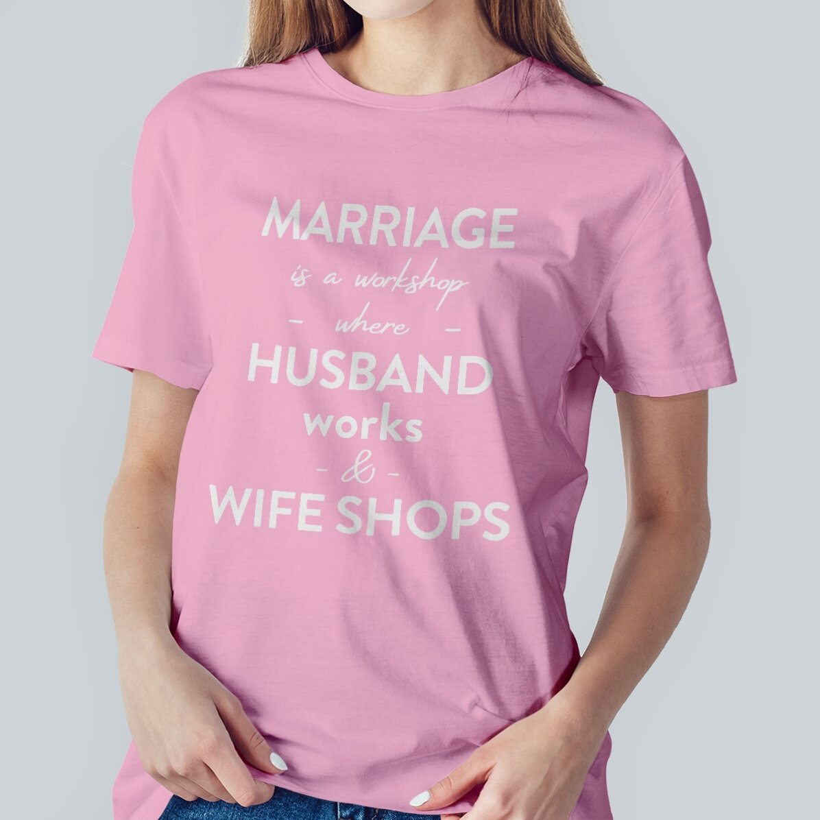 Maglietta in cotone personalizzata con una frase sul matrimonio