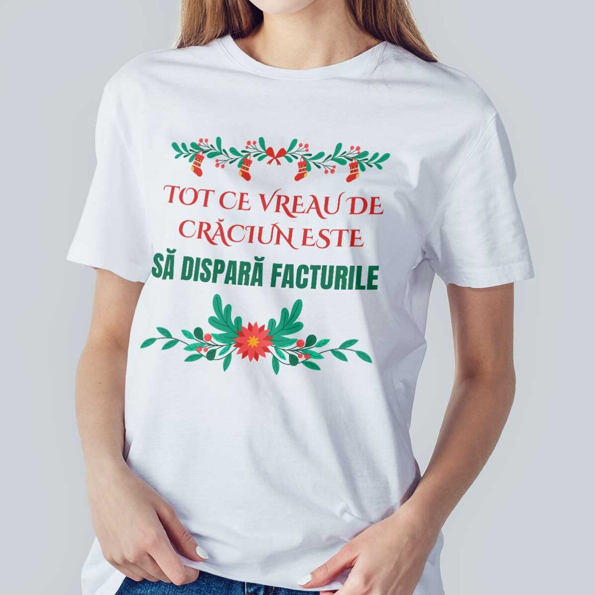 Maglietta in cotone personalizzata con scritta - Desiderio di Natale