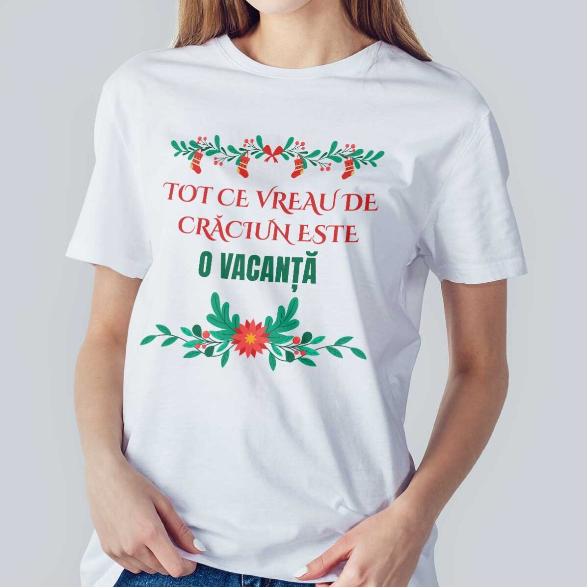 Maglietta in cotone personalizzata con scritta - Desiderio di Natale