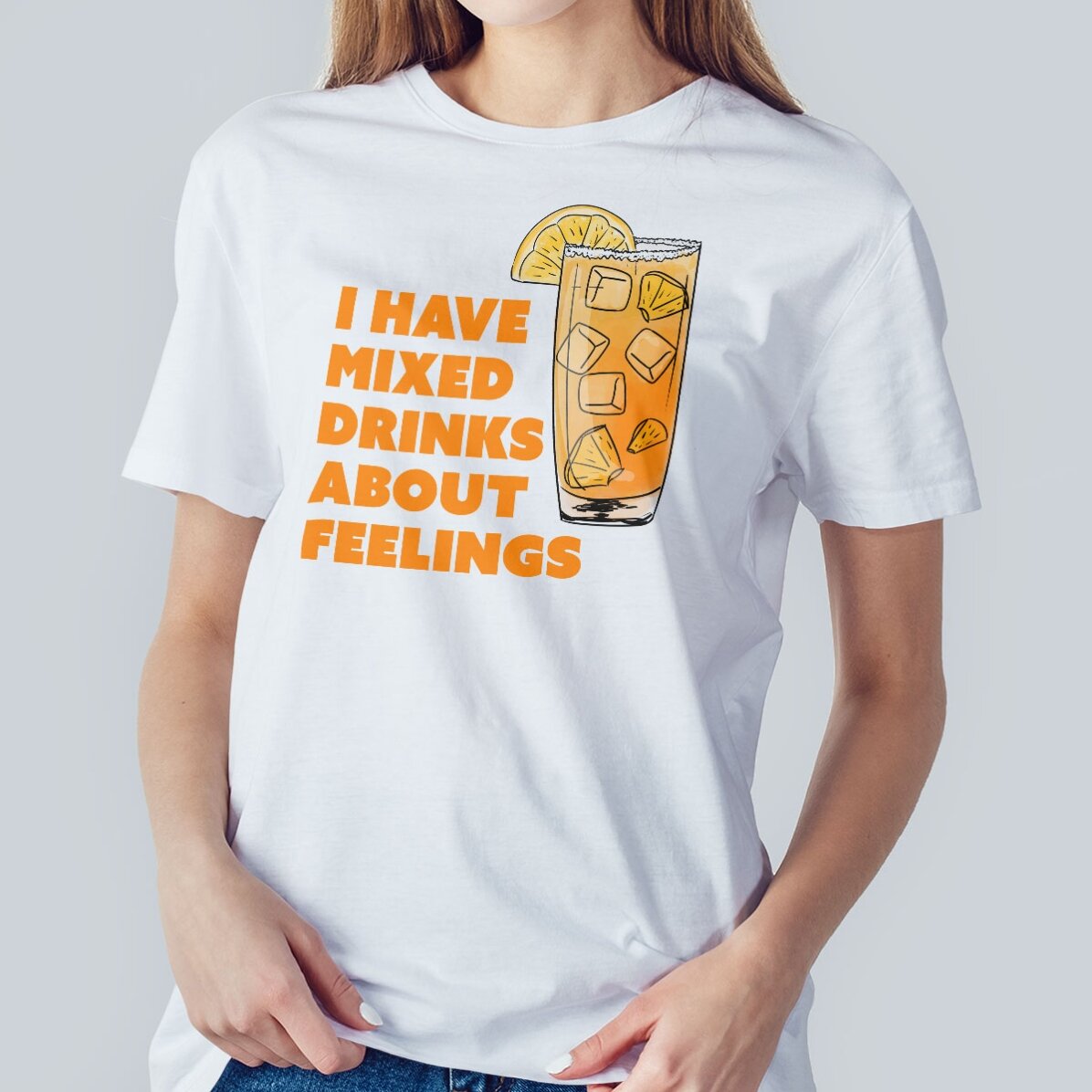 Maglietta in cotone personalizzata con scritta - Drinking