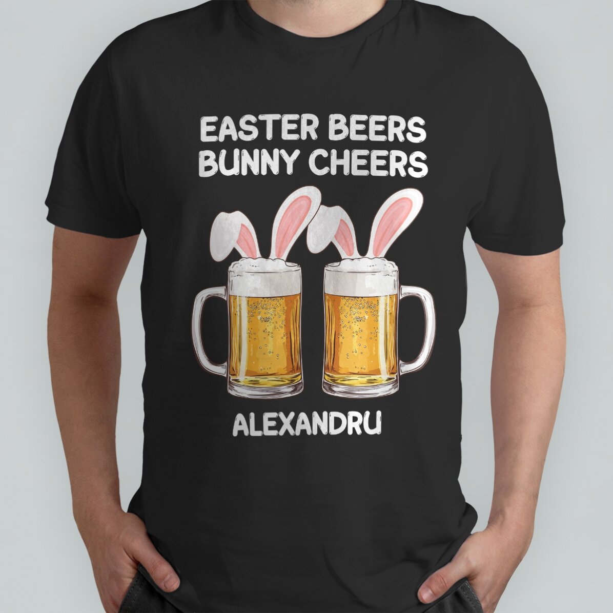 Maglietta in cotone personalizzata con scritta - Easter cheers