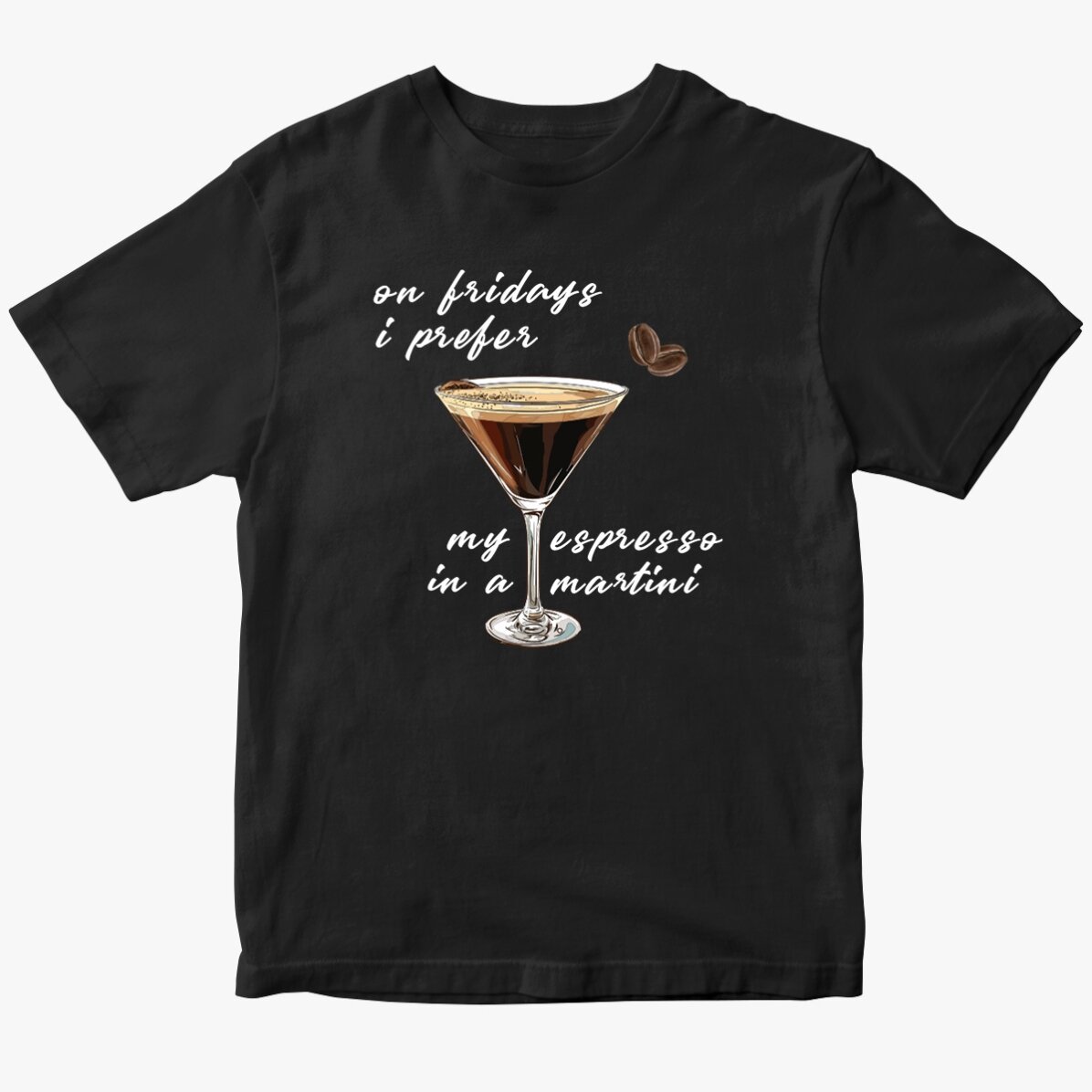 Maglietta in cotone personalizzata con scritta - Espresso Martini