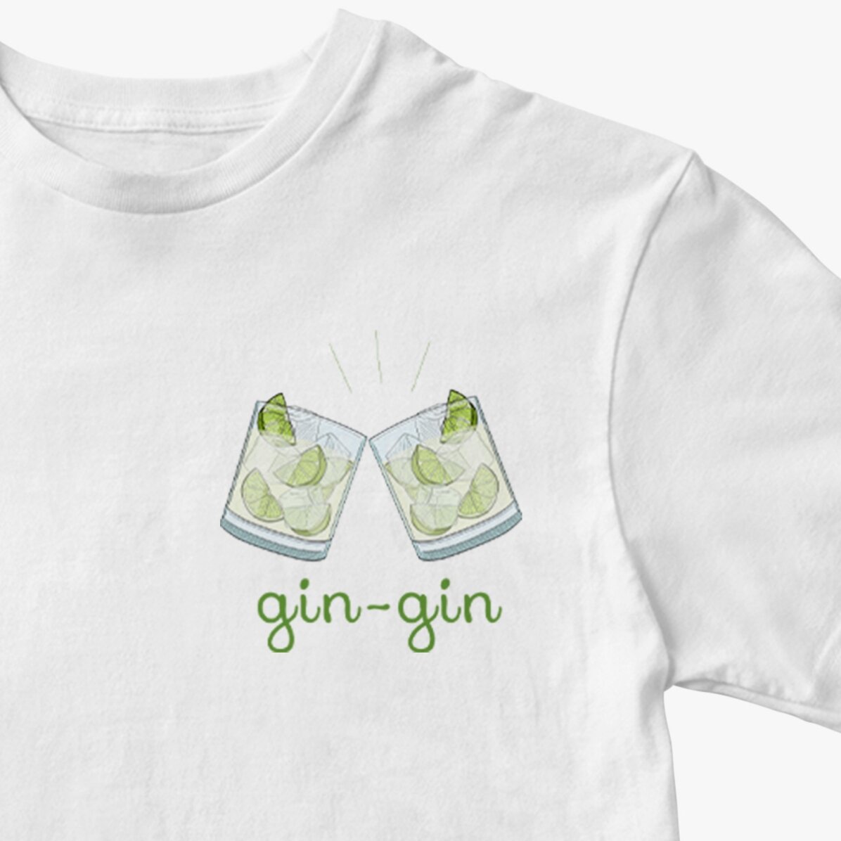 Maglietta in cotone personalizzata con scritta - Gin-gin