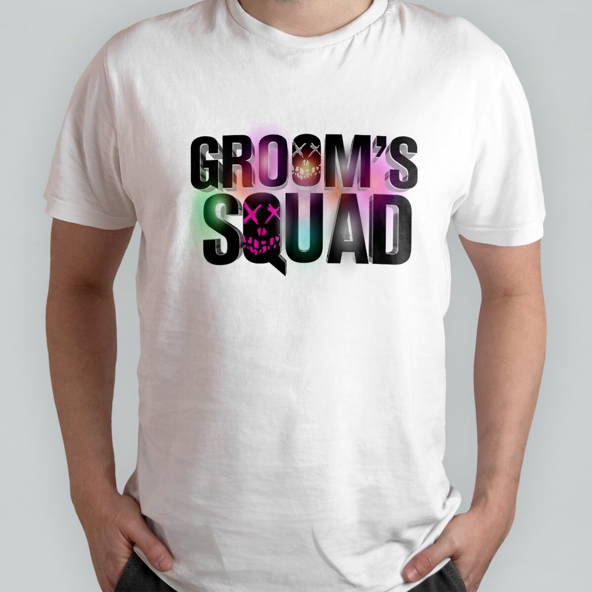 Custom cotton T-shirt with text - Groom