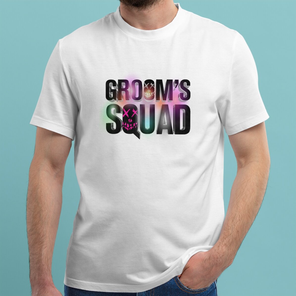 Custom cotton T-shirt with text - Groom