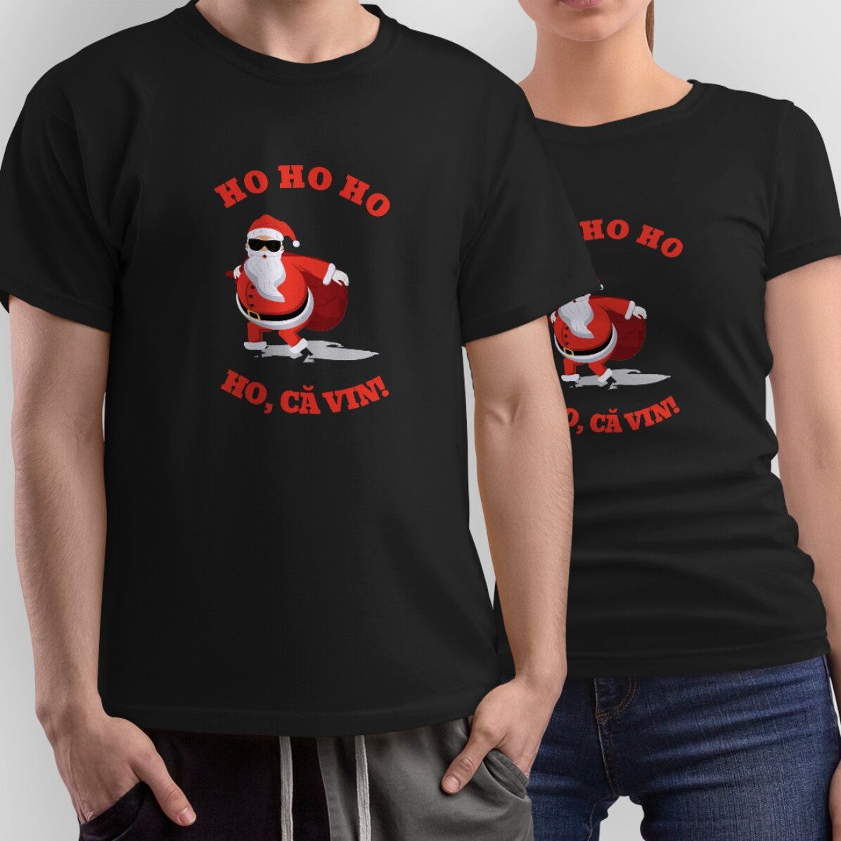 Maglietta in cotone personalizzata con scritta - HO HO HO