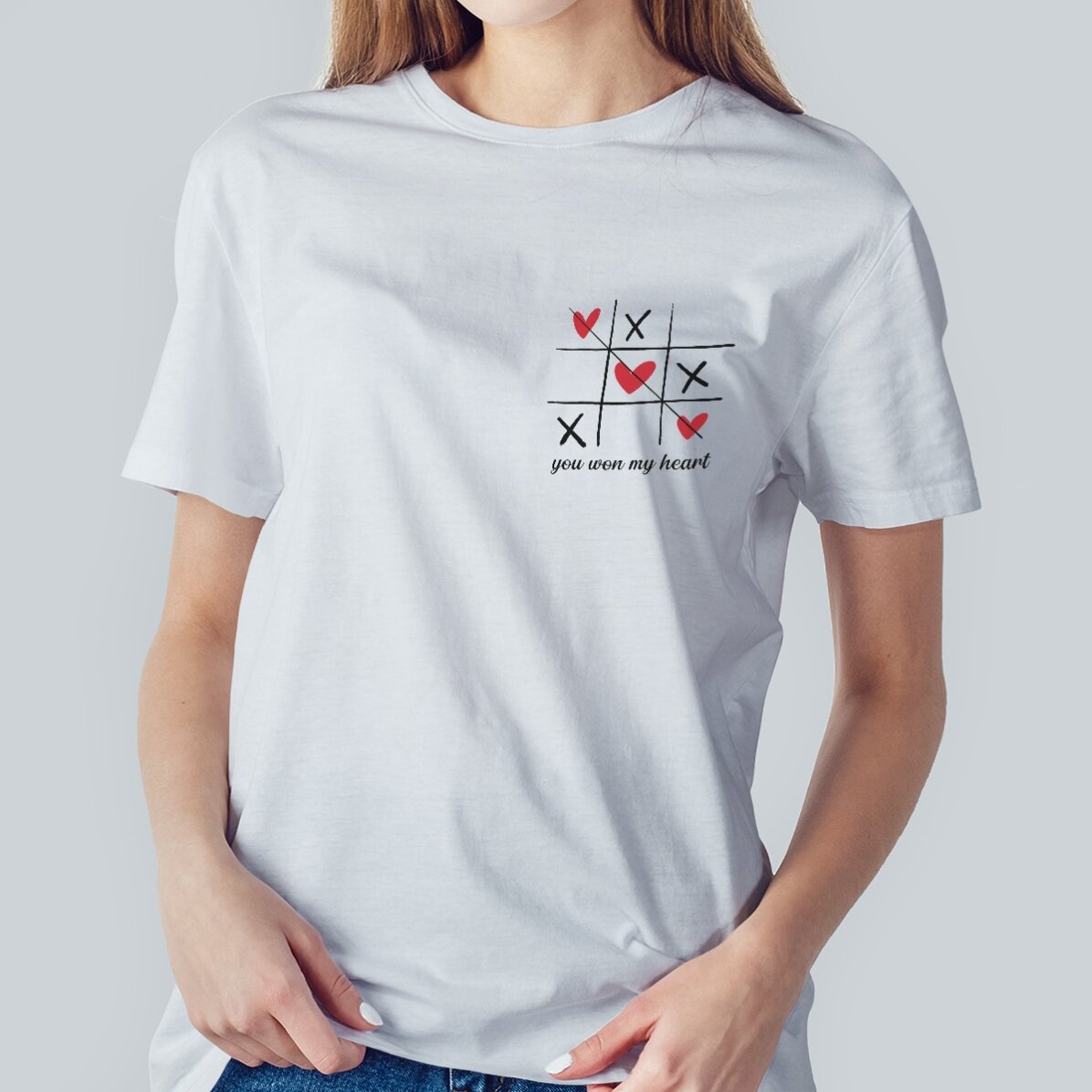 Custom cotton T-shirt with text - Heart
