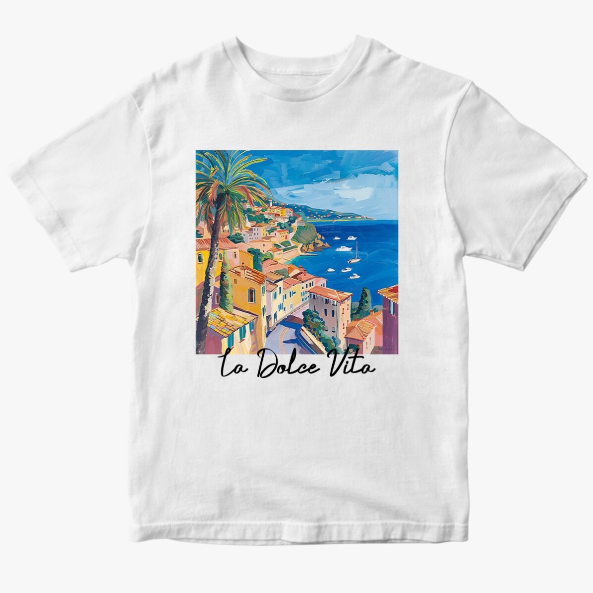 Maglietta in cotone personalizzata con scritta - La Dolce Vita