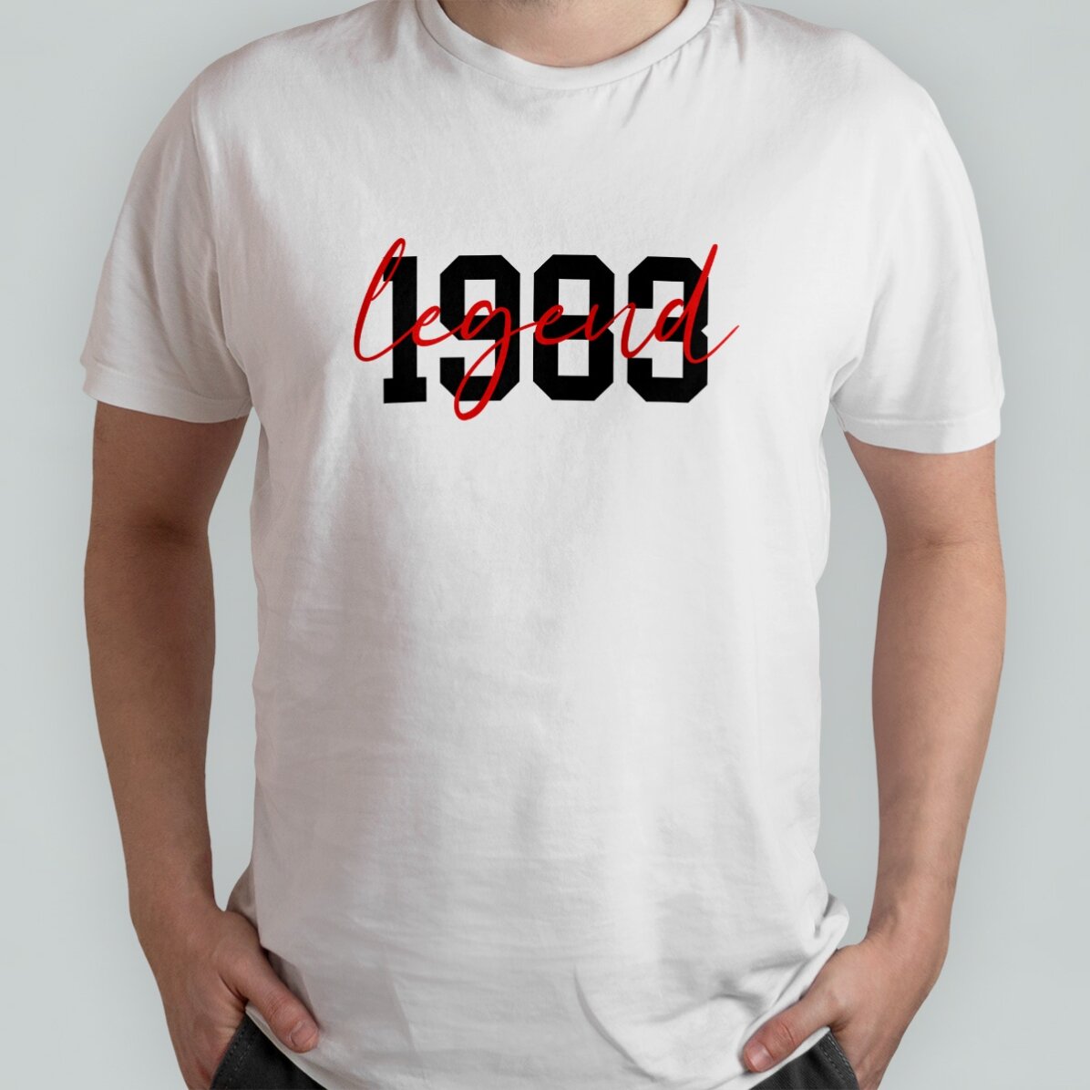 Maglietta in cotone personalizzata con scritta - Legend