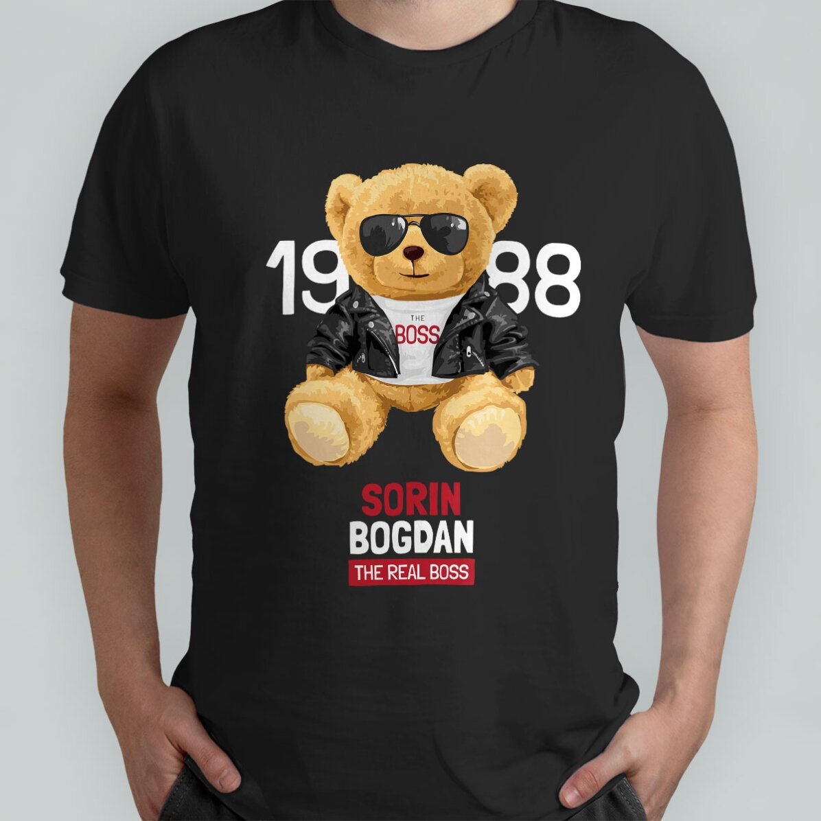 Maglietta in cotone personalizzata con la scritta "Like a boss"