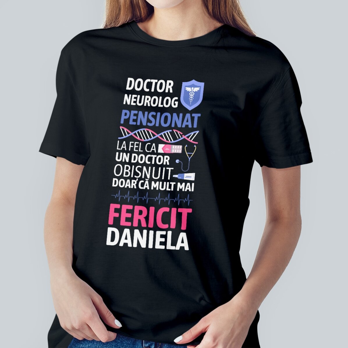 Maglietta in cotone personalizzata con scritta - Medico in pensione