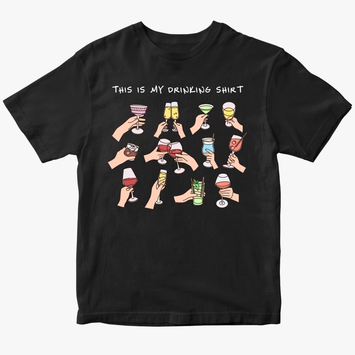 Maglietta in cotone personalizzata con scritta - My drinking shirt