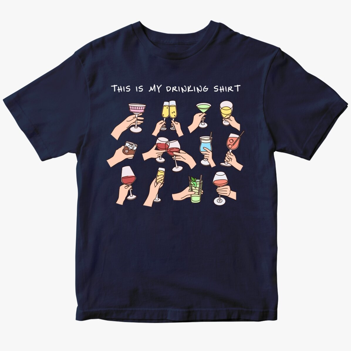 Maglietta in cotone personalizzata con scritta - My drinking shirt