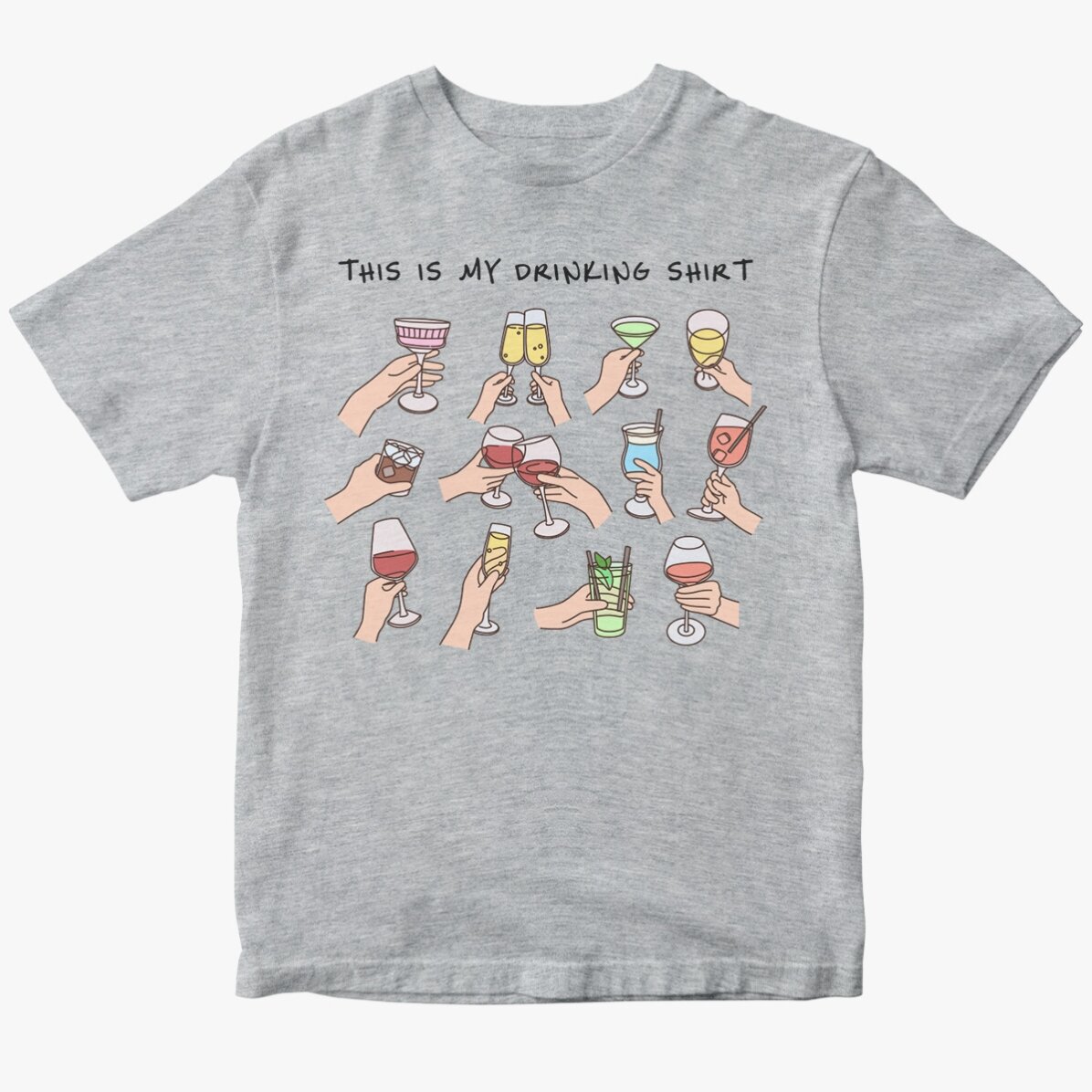Maglietta in cotone personalizzata con scritta - My drinking shirt